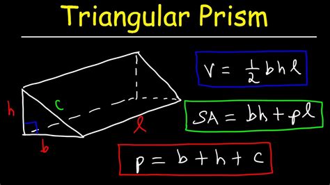 how to find the surface area and volume of a right triangular prism