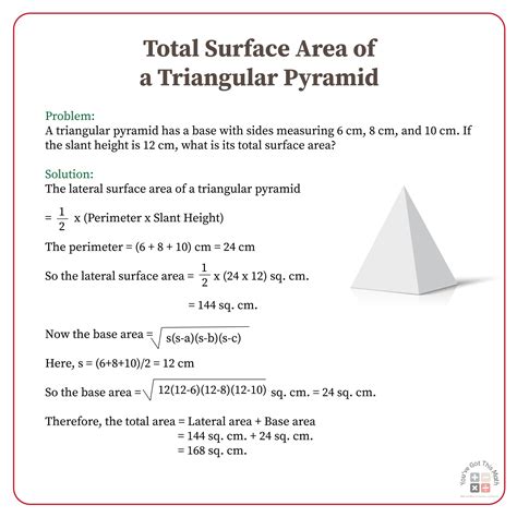 how to find the total area of a triangular pyramid