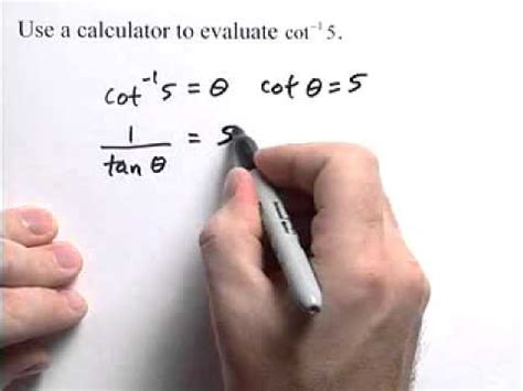 How To Find The Value Of Inverse Cotangent