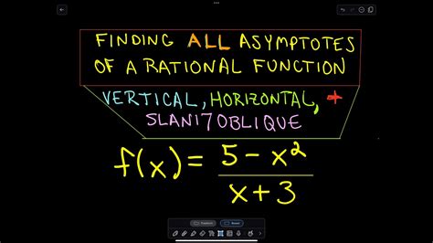 how to find the vertical horizontal and oblique asymptotes of a rational function