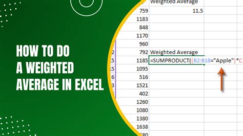 How To Find The Weighted Average Date In Excel