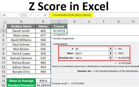 How to calculate Z Score in Excel Z TABLE