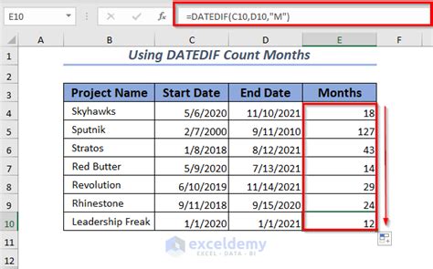 how to find total month in excel