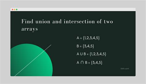 how to find union and intersection of two arrays in c
