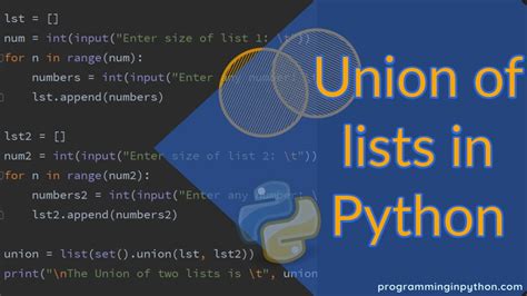 how to find union of two lists in python