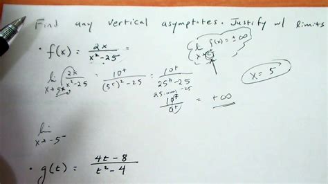 how to find vertical asymptotes of rational functions using limits