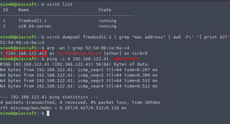 how to find virtual ip address in linux