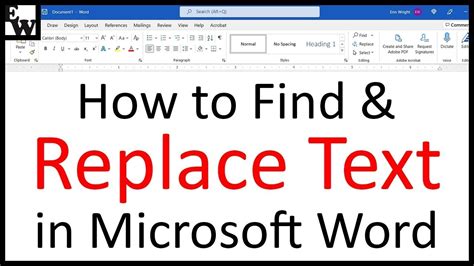 how to find words in word and replace