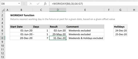 how to find workday in excel