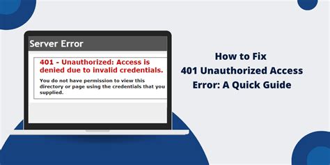 how to fix 401 unauthorized error