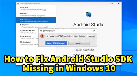how to fix android studio sdk missing