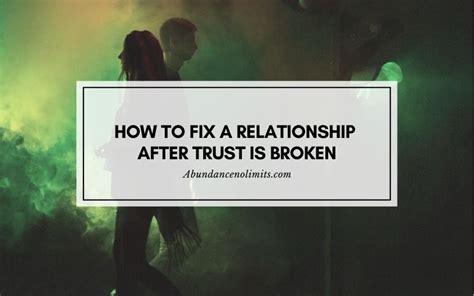 how to fix broken trust in a relationship