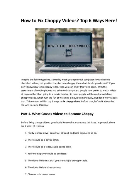 Best Ways to Fix Choppy Video Playback Top 8 Solutions