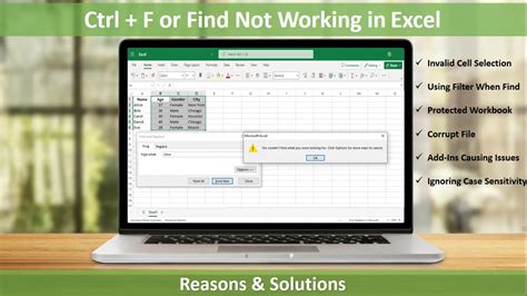 how to fix ctrl f in excel