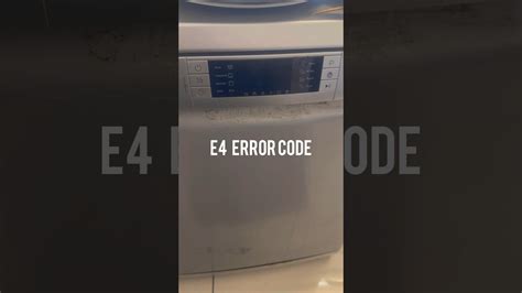 how to fix e4 error on dishwasher