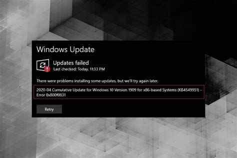 how to fix error 0x800f0831 when you install an update in windows 11