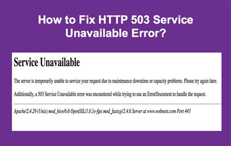 how to fix error 503 service unavailable