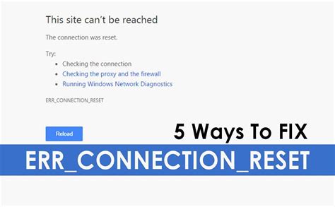 how to fix error connection reset