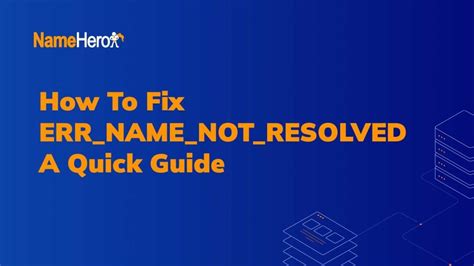 how to fix error name not resolved