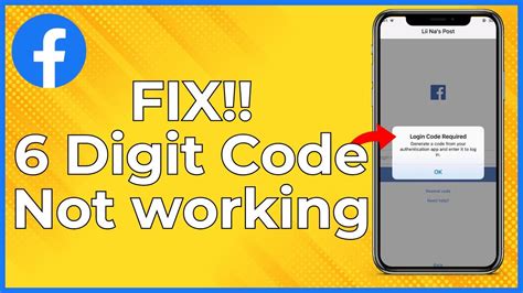 how to fix facebook 6 digit code not working