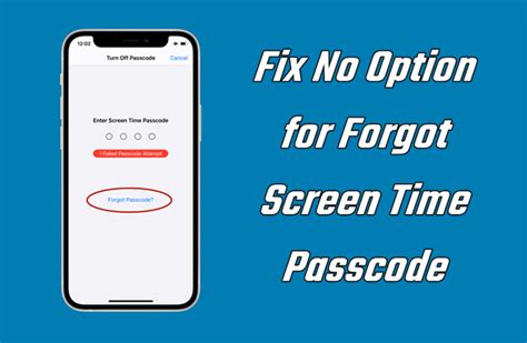 how to fix forgotten screen time passcode