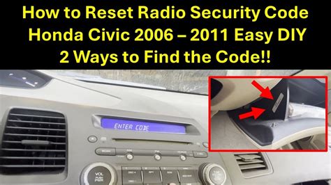 How To Fix Honda Civic Radio Code