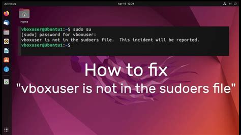 how to fix is not in the sudoers file