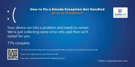 how to fix kmode_exception_not_handled error in windows 10