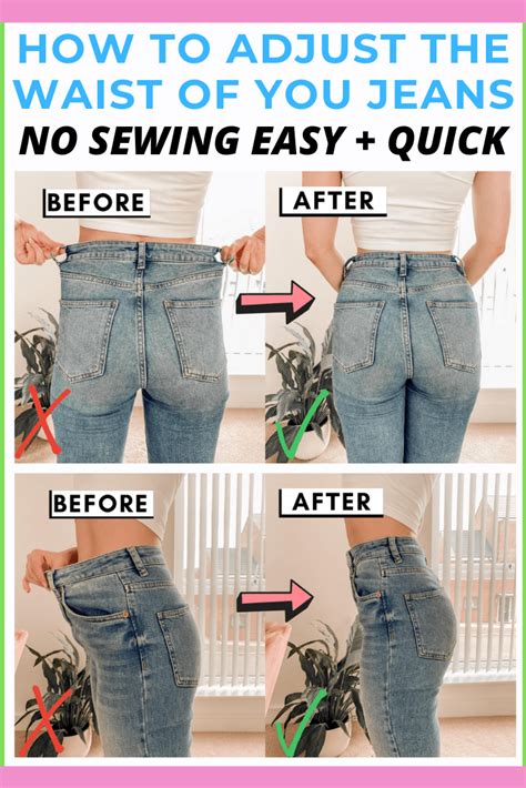 how to fix loose jeans without sewing