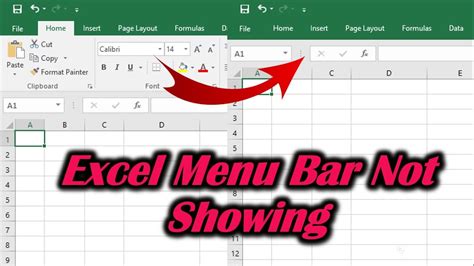 how to fix menu bar in excel