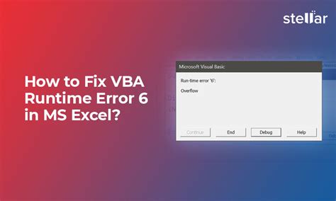 how to fix runtime error 6 overflow in excel vba