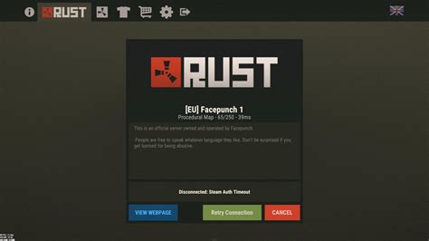 how to fix rust steam authentication failed