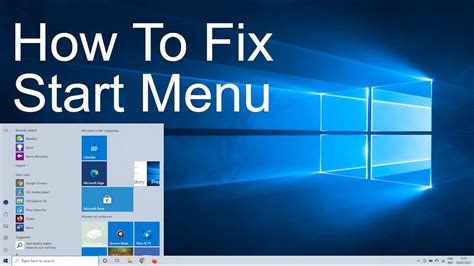 how to fix start menu not working on windows 10