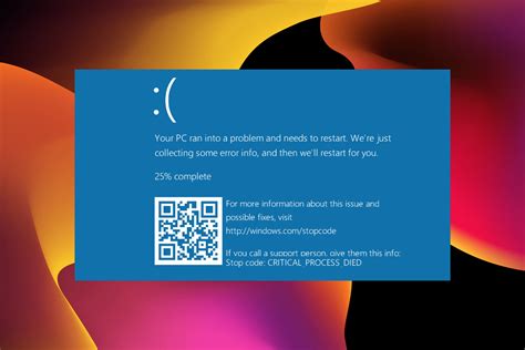 how to fix stop code error in windows 10 critical process died