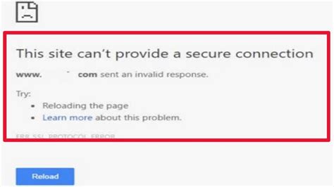 how to fix this site can't provide a secure connection err_ssl_protocol_error