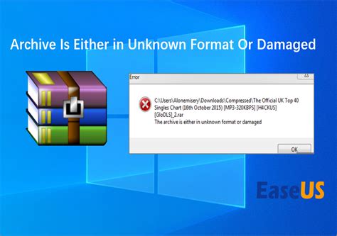 how to fix unknown format or damaged archive