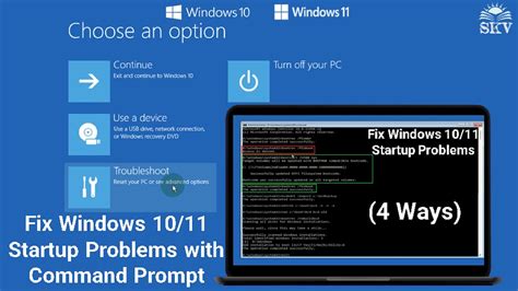 how to fix windows 10 startup problem using command prompt