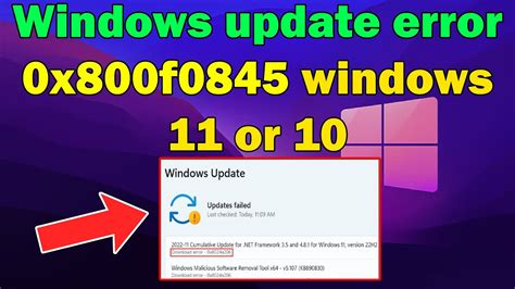 how to fix windows 10 update error 0x800f0845