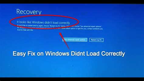how to fix windows could not load correctly