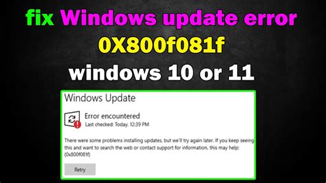 how to fix windows update install error 0x800f081f