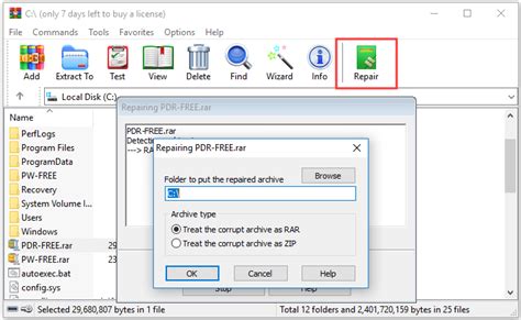 how to fix winrar file damaged