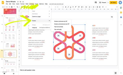 how to flip letters in google slides
