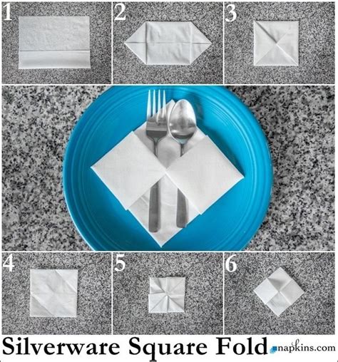 How To Fold A Square Napkin With Silverware