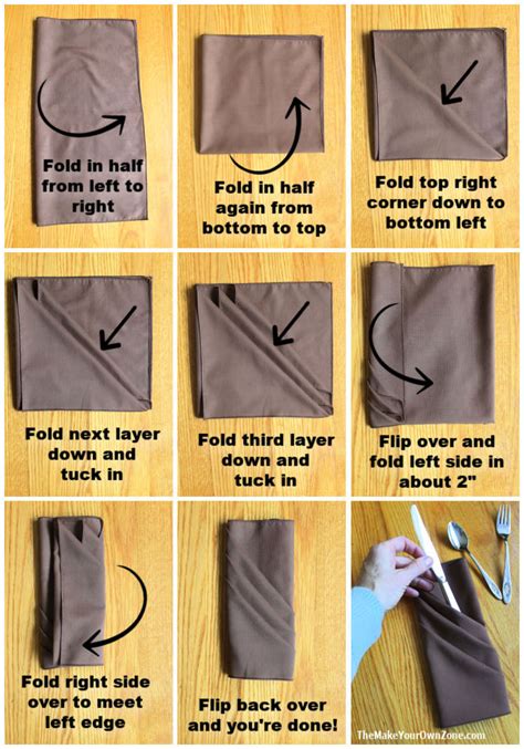 how to fold silverware in cloth napkins