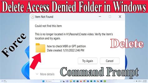 How To Force Delete A File That Cannot Be Deleted