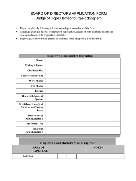 List Of Board Of Directors Template Fill Online, Printable, Fillable
