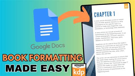 how to format a book in google docs for amazon kdp