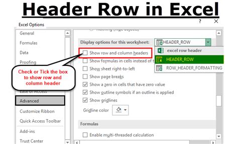 how to format a header row in excel