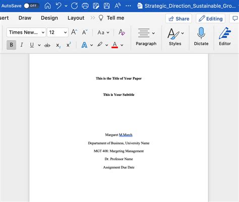 how to format a word document in apa style