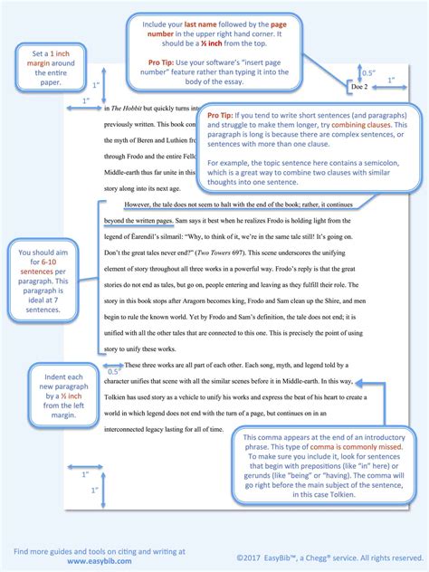 how to format a writing sample